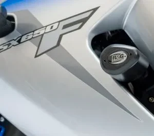 GSX650F 2010+ BLack Aero Crash Protectors - Engine Mount - No Mods