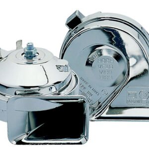 Stebel Electromagnetic Scroll Type 12VAll Chrome Double Horn Set in Box TM80/2AC 12-CT