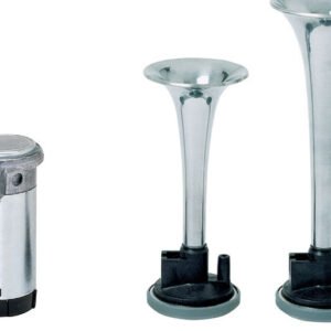 Twin Chrome Trumpet 12V Horns #GP2-12C